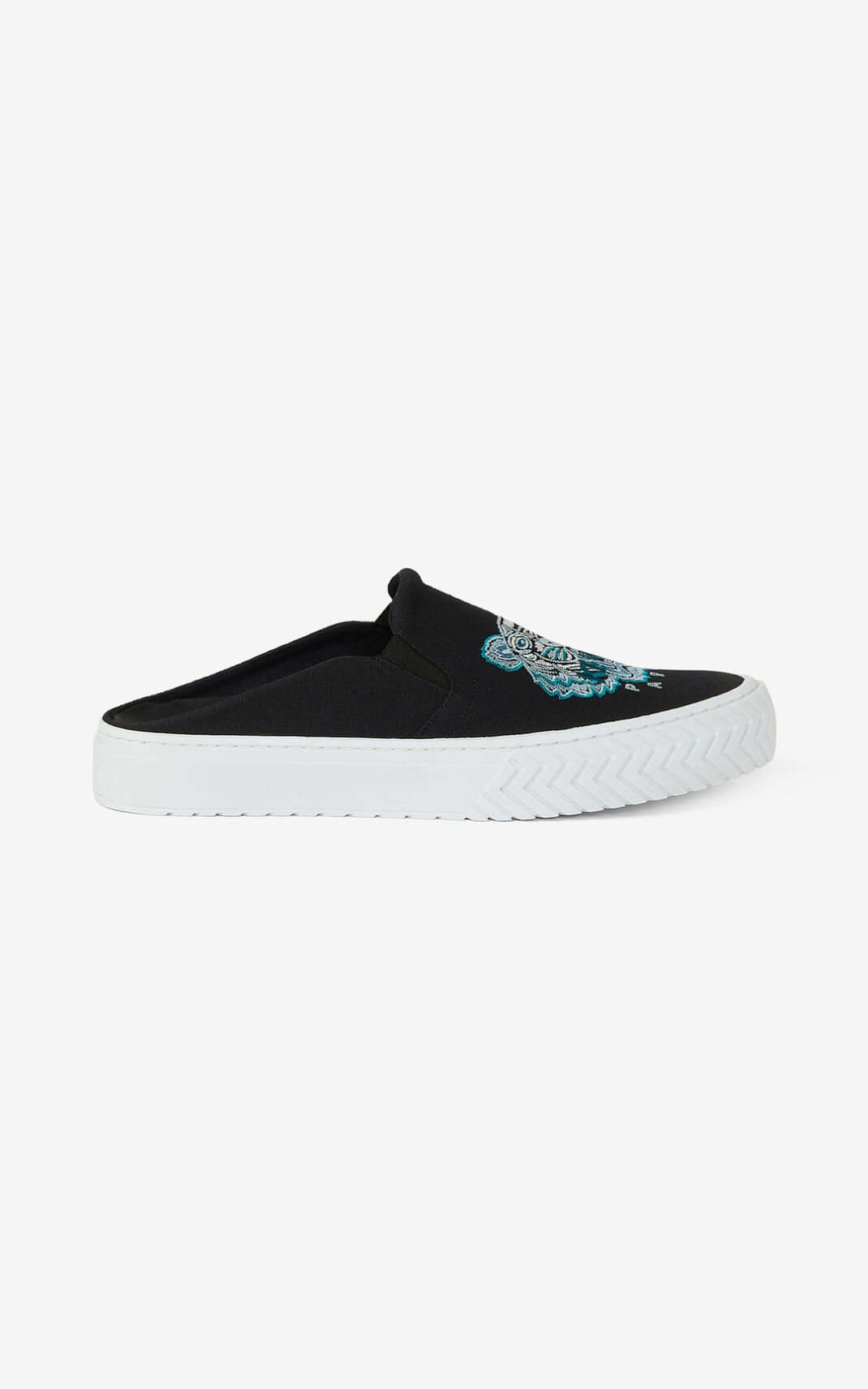 Tênis Kenzo Lona K Skate Tiger mule Masculino - Pretas | 908NJFSHI